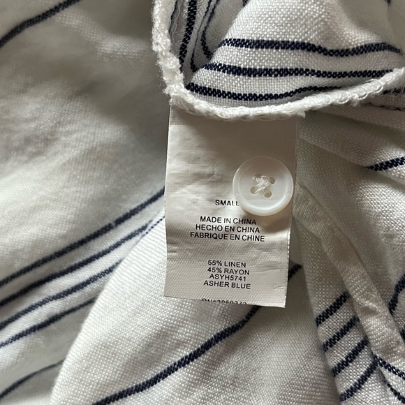 Linen Striped Tie Button Down - Picture 2 of 5